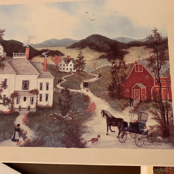Note Cards (6) Linda Nelson Stocks “Aunt Minnie’s Visit, + (4) Kinkade cards - Picture 3 of 7